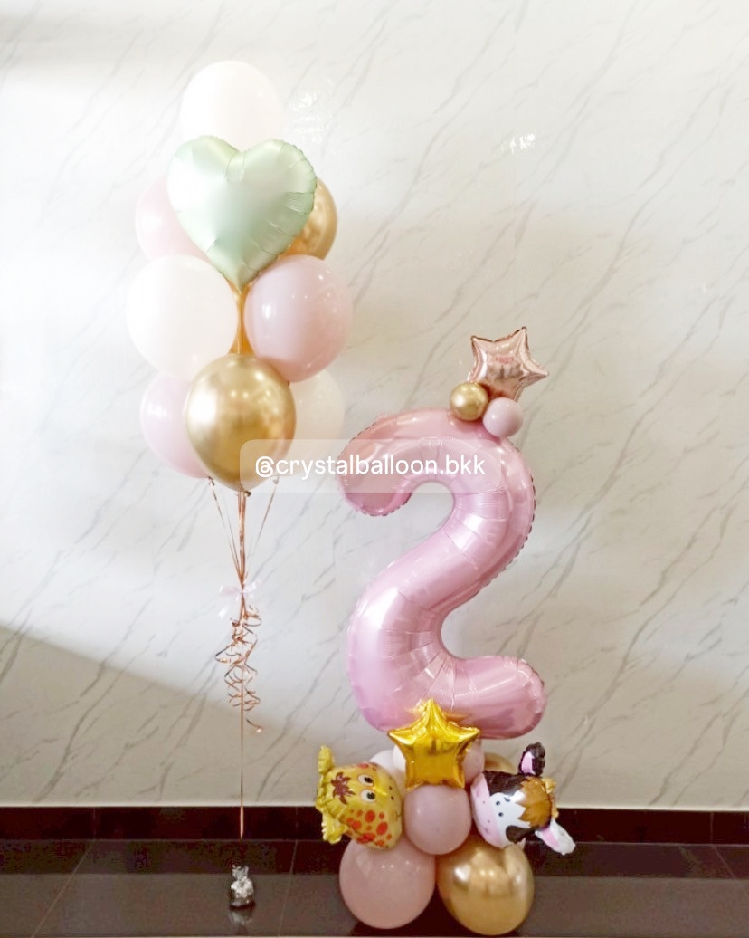 ลูกโป่ง วันเกิดเด็ก ฟอยล์ตัวเลข ขนาด 40" ตั้งฐาน 1 ชิ้น ,ลูกโป่งช่อ 10 ลูก 1ช่อ พร้อมฟอยล์หัวใจ 1 ลูก พร้อมตกแต่ง ฟอยล์สามารถเปลี่ยนสีได้ , ลูกโป่งสามารถเปลี่ยนสีได้