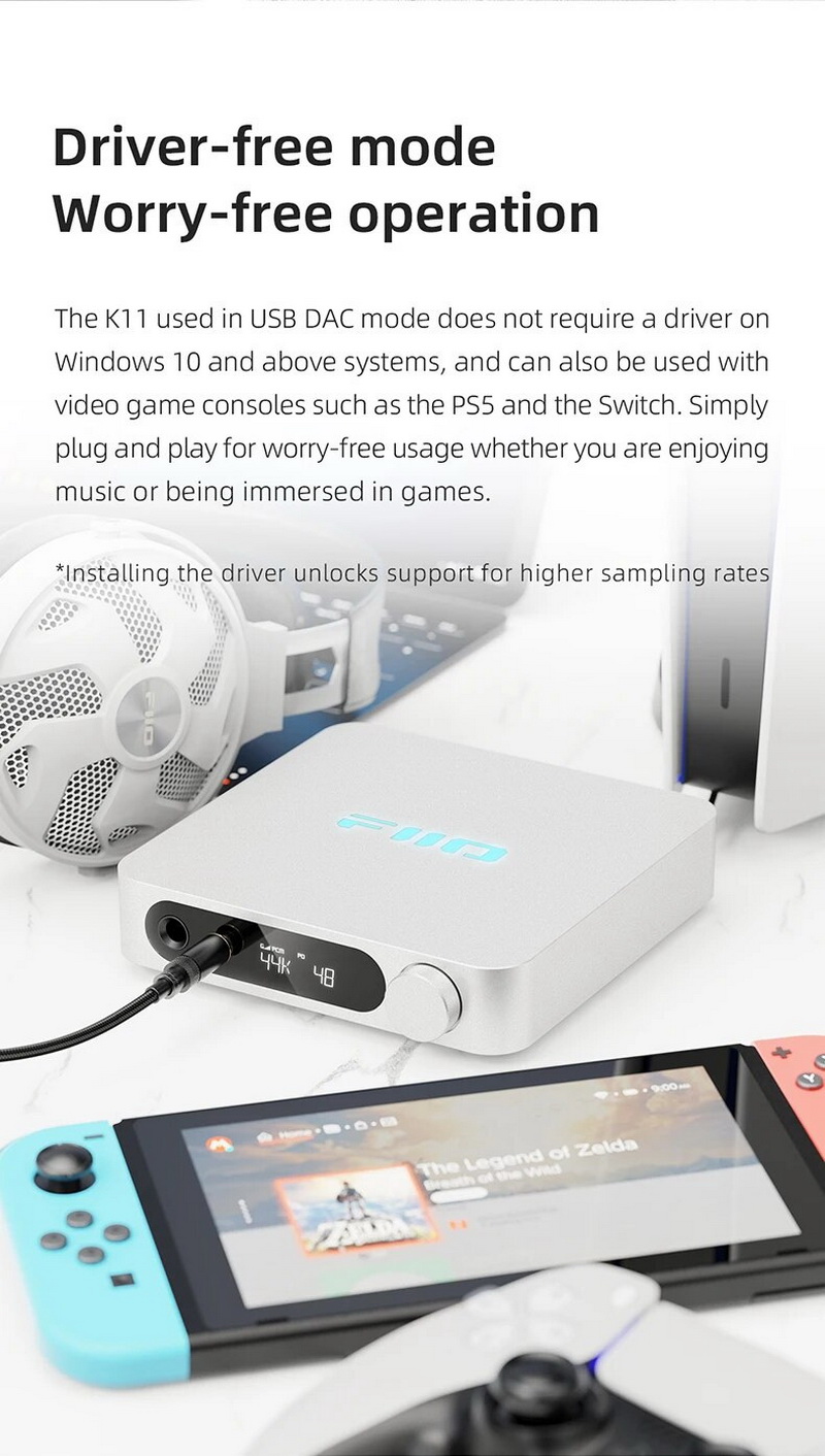 FiiO K11 ของแท้ รับประกันศูนย์ไทย DAC AMP ตั้งโต๊ะประสิทธิภาพสูง กำลังขับสูง รองรับ Hi-Res