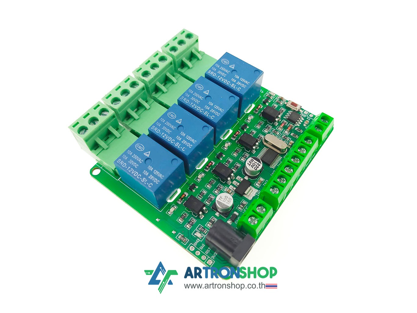 บอร์ดรีเลย์ Modbus RTU/RS485 4 ช่อง 12V