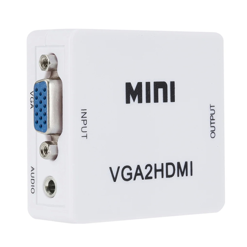 X-Tips VGA to HDMI อะแดปเตอร์แปลง VGA พร้อม AUX 3.5 มม. ออก HDMI
