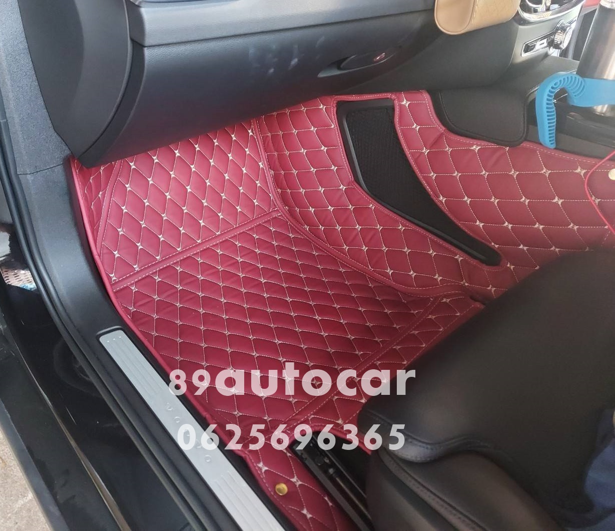 พรมรถยนต์ Volvo V60 2020 ปูพรม6D สีแดงไวน์ + ท้าย