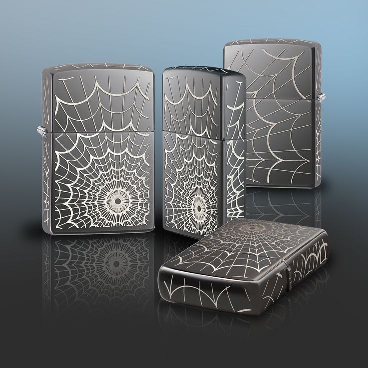 ไฟแช็ค Zippo แท้ ลายใยแมงมุม ขยุ้มหัวใจ "Spider Web, Black Ice Chrome Lighter" #28527 แท้นำเข้า 100%