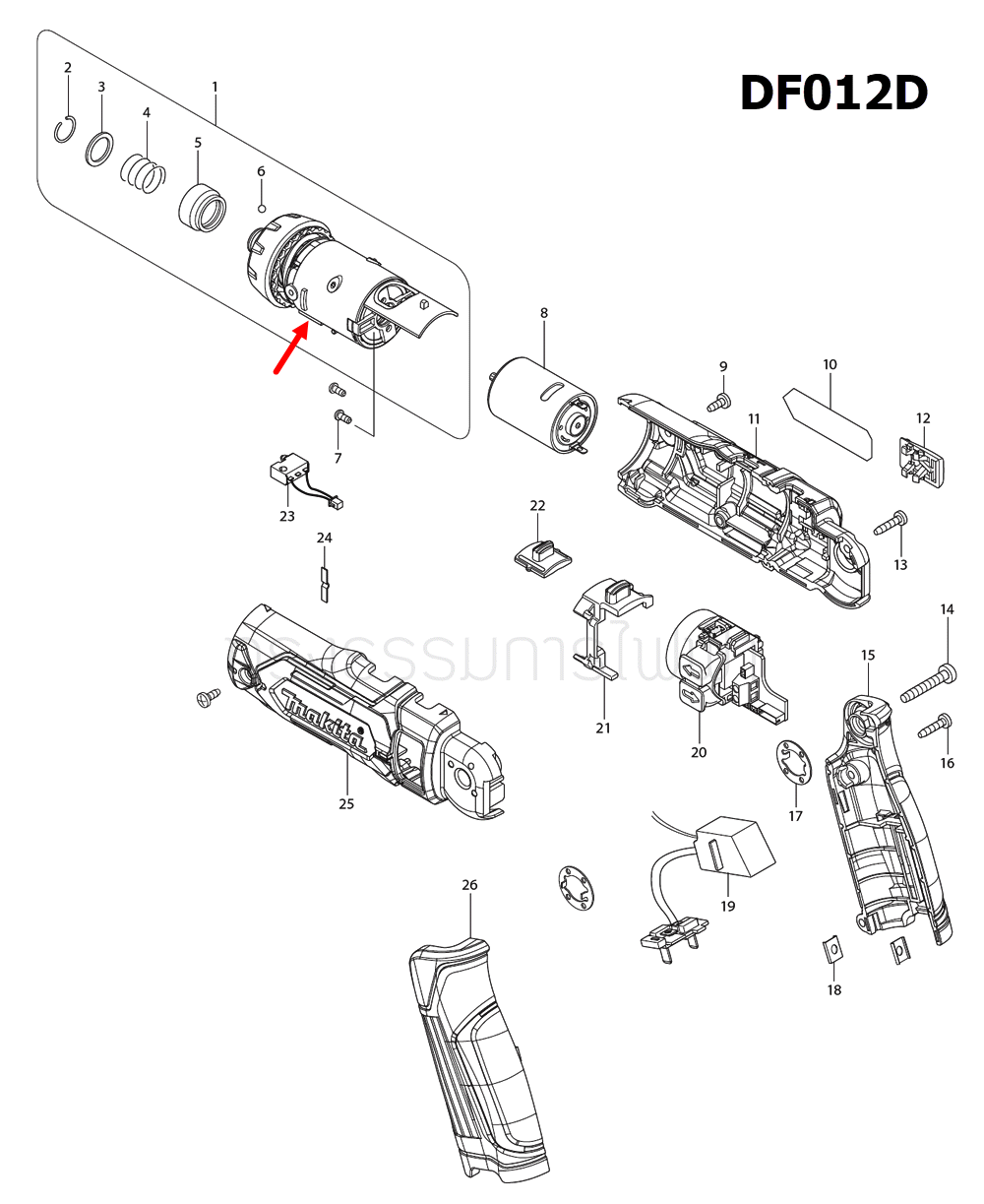 ลูกปืนเม็ด (3.0 มิล) Maktec, Makita MT870, MT871, M8701, M8701B, DF010D, DF012D, TD020D, BFT020F, BFT021F, TD021D Pn.216019-1 (แท้) ##(**)