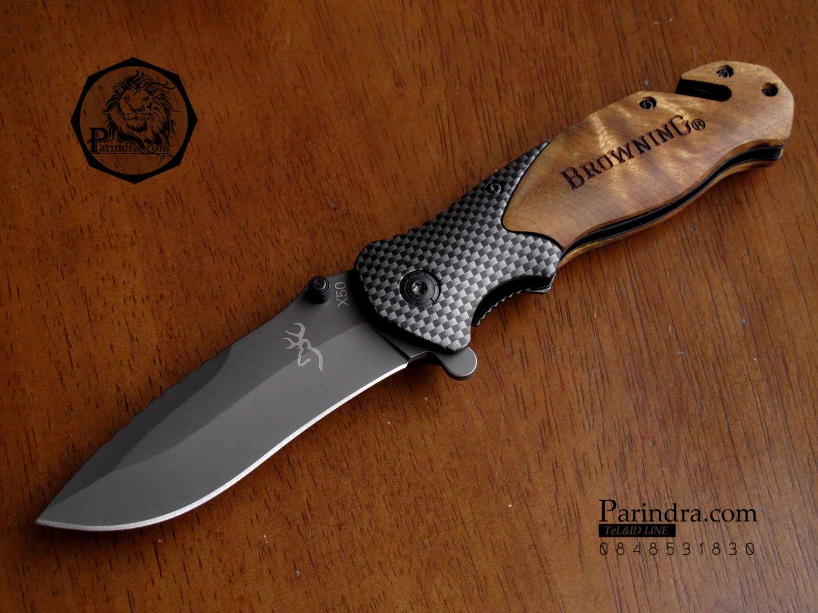 มีดพับสำหรับพกพาขนาดกลาง Browning ด้ามเหล็ก รุ่น X50 (OEM)