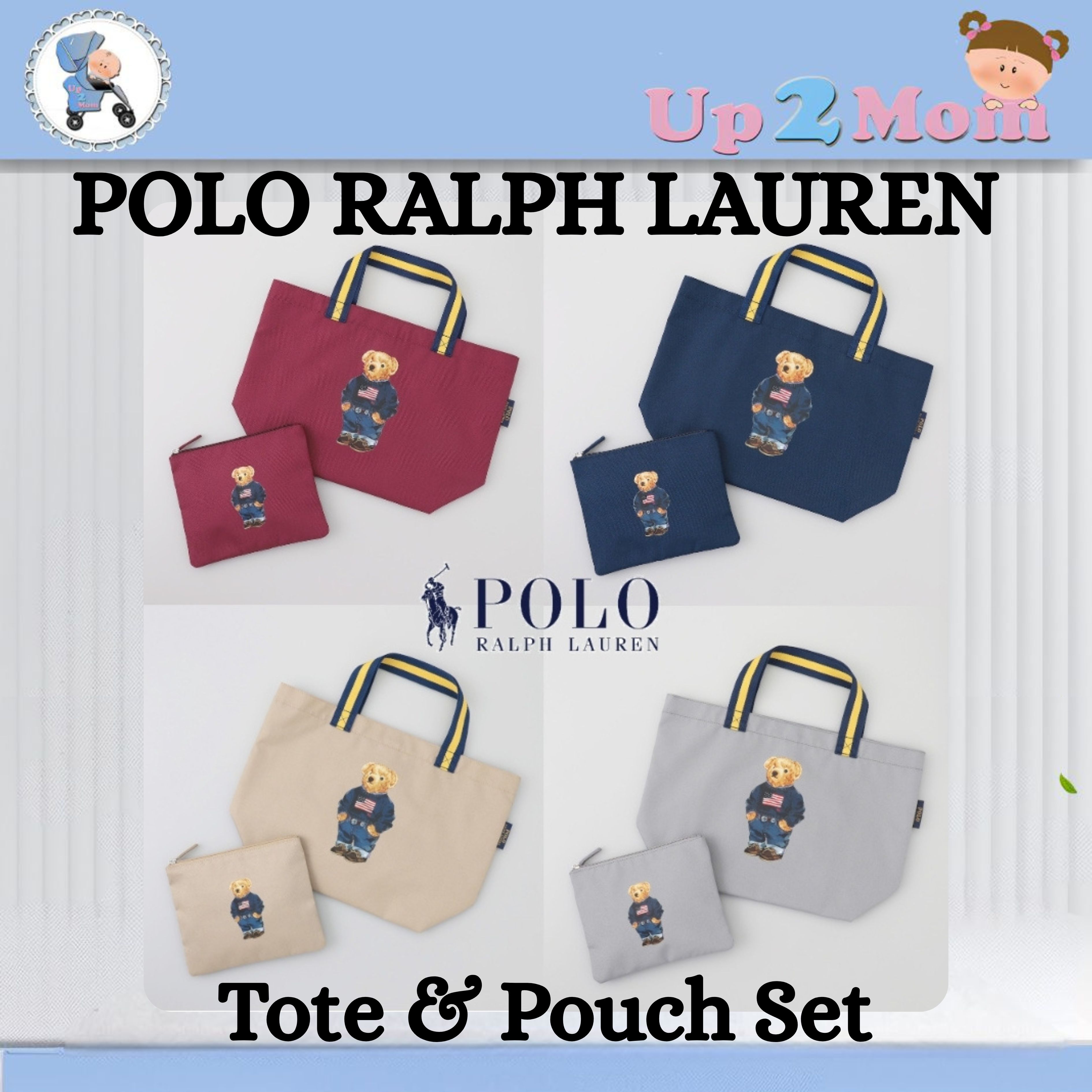 เซตกระเป๋าใบใหญ่+ซิป Polo Ralph lauren Bear Tote & Pouch Set คอลเลกชันสุดน่ารัก