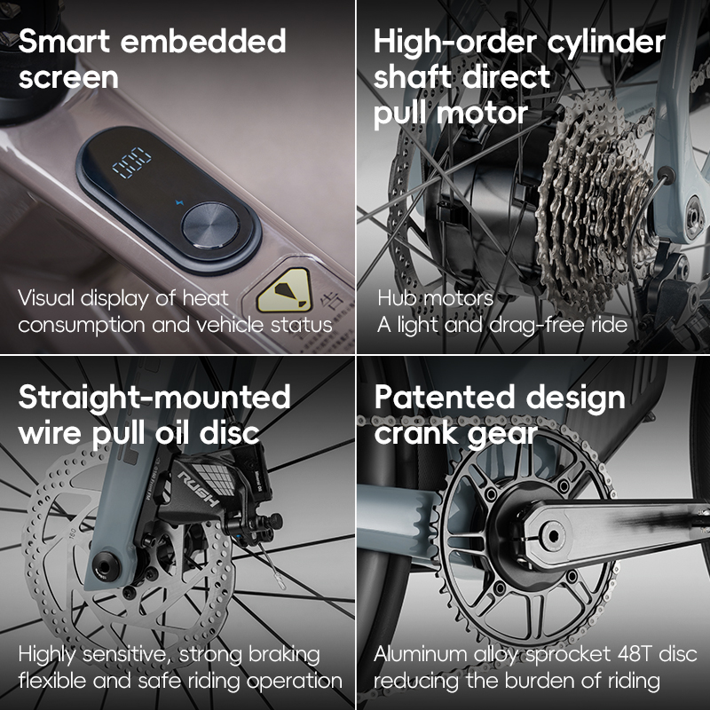 ROCKBROS FTR E-BIKE จักรยานไฟฟ้าคาร์บอน 13.8 กก. | มอเตอร์ 250W | แบต LG | วิ่ง 150 กม. | L-TWOO 11 สปีด