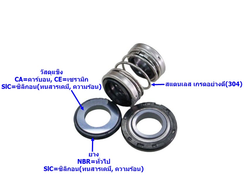 #560D ขนาด 45-66-70 แมคคานิคอล ซีล, แมคคานิค ซีล ปั้มน้ำ แบบสองหน้า,สองด้าน (วัสดุ : CA - SIC - NBR)