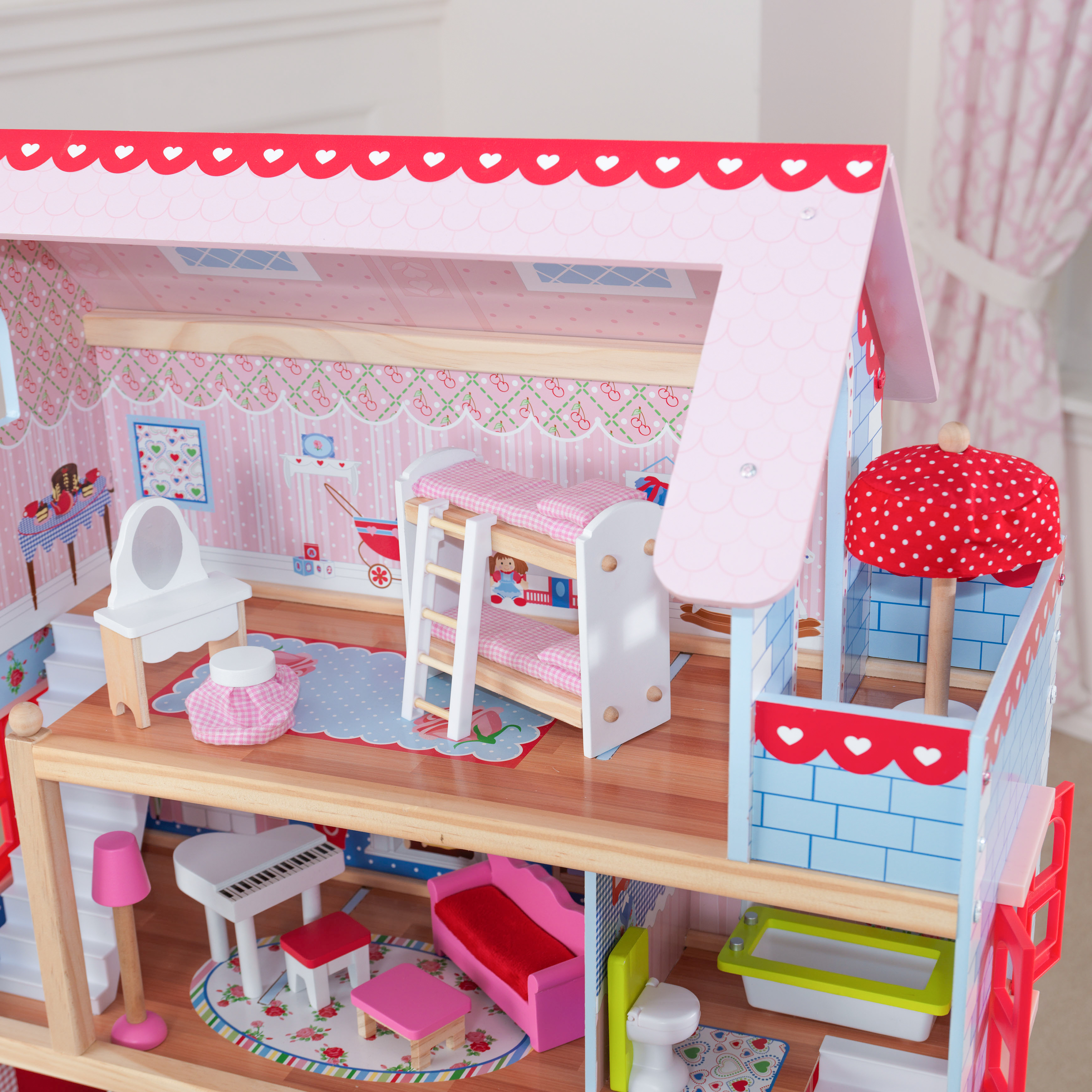 KidKraft Chelsea Doll Cottage with Furniture บ้านตุ๊กตาเชลซี คอทเทจ มาพร้อมกับเฟอร์นิเจอร์
