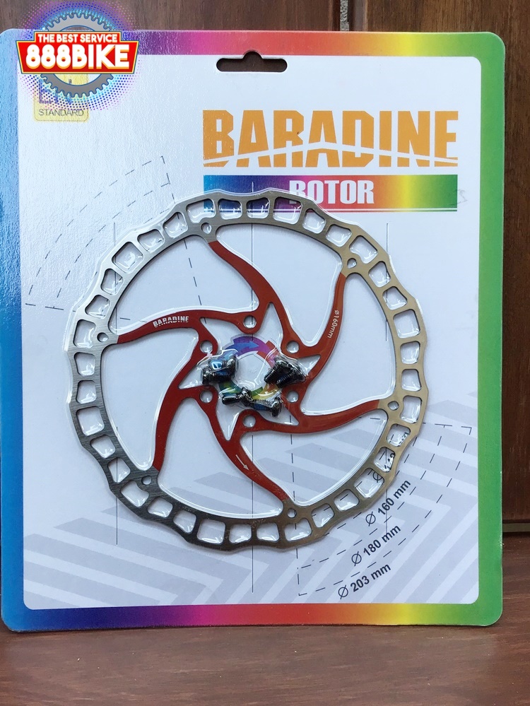 ใบดิสเบรค BARADINE DISC Brake ROTOR for Bicycle ,ขนาด160mm,180mm.มีหลายสี
