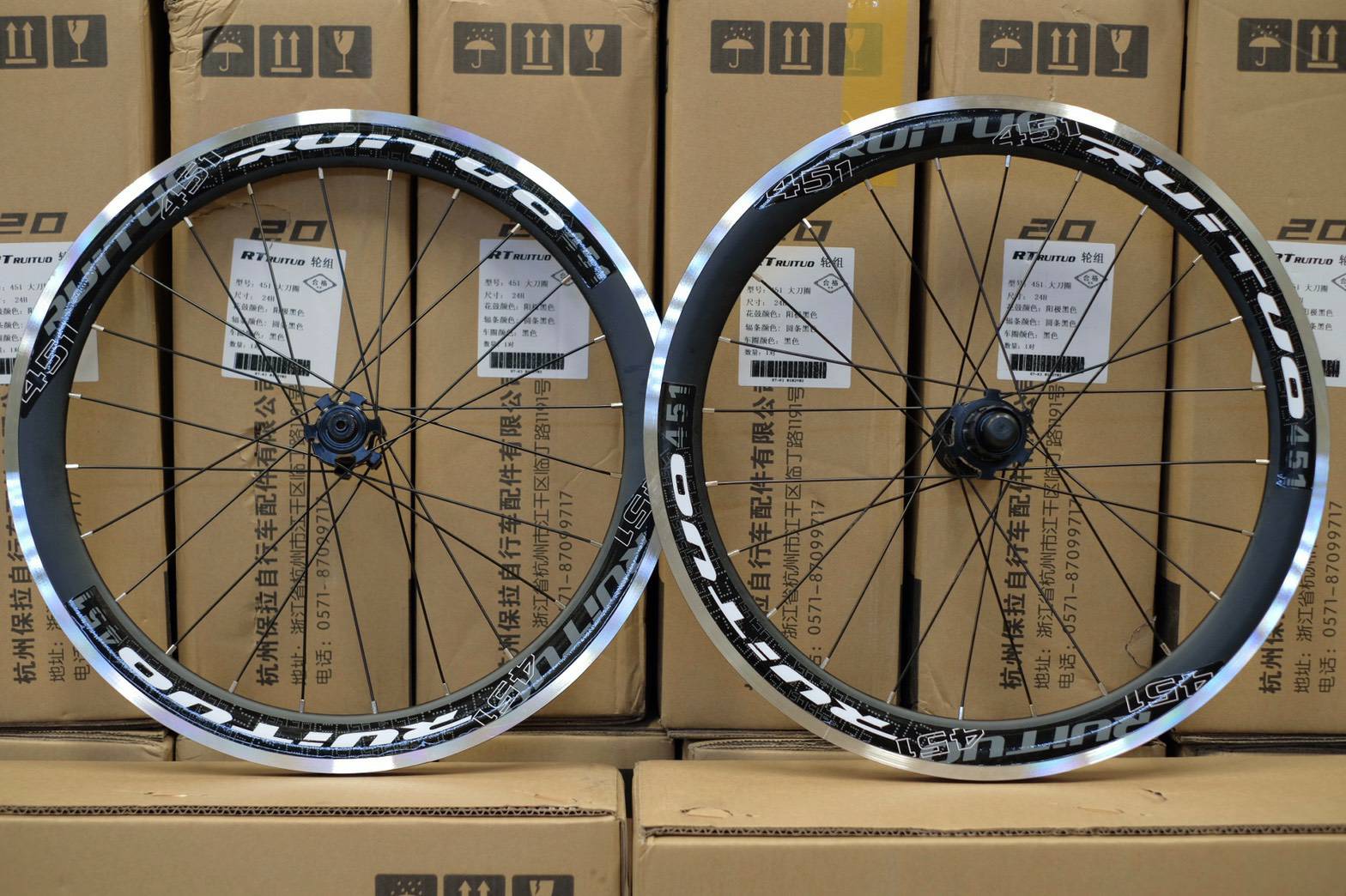 ล้อมินิ RUITUO 451 20" Wheelset Sealed Bearing Wheel Disc Brake Alloy Wheel Set 24H Rim ดุมคาร์บอน แกน 15*100 15*135 Alex