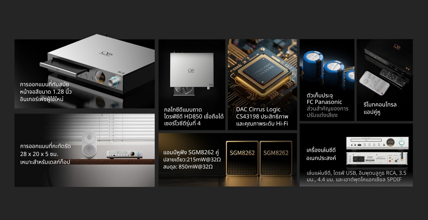 Shanling CD80II เครื่องเล่นซีดีอเนกประสงค์ DAC Cirrus CS43198 คุณภาพระดับ Hi-Fi ประกันศูนย์ไทย