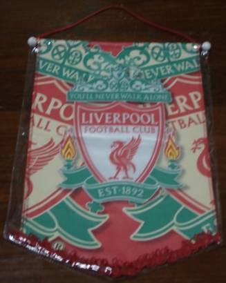 ธงติดกระจก ฟุตบอล สโมสรลิเวอร์พูล - ตราสโมสร LFC ใหม่ / LIVERPOOL Football Club Pennant - LFC Logo NEW