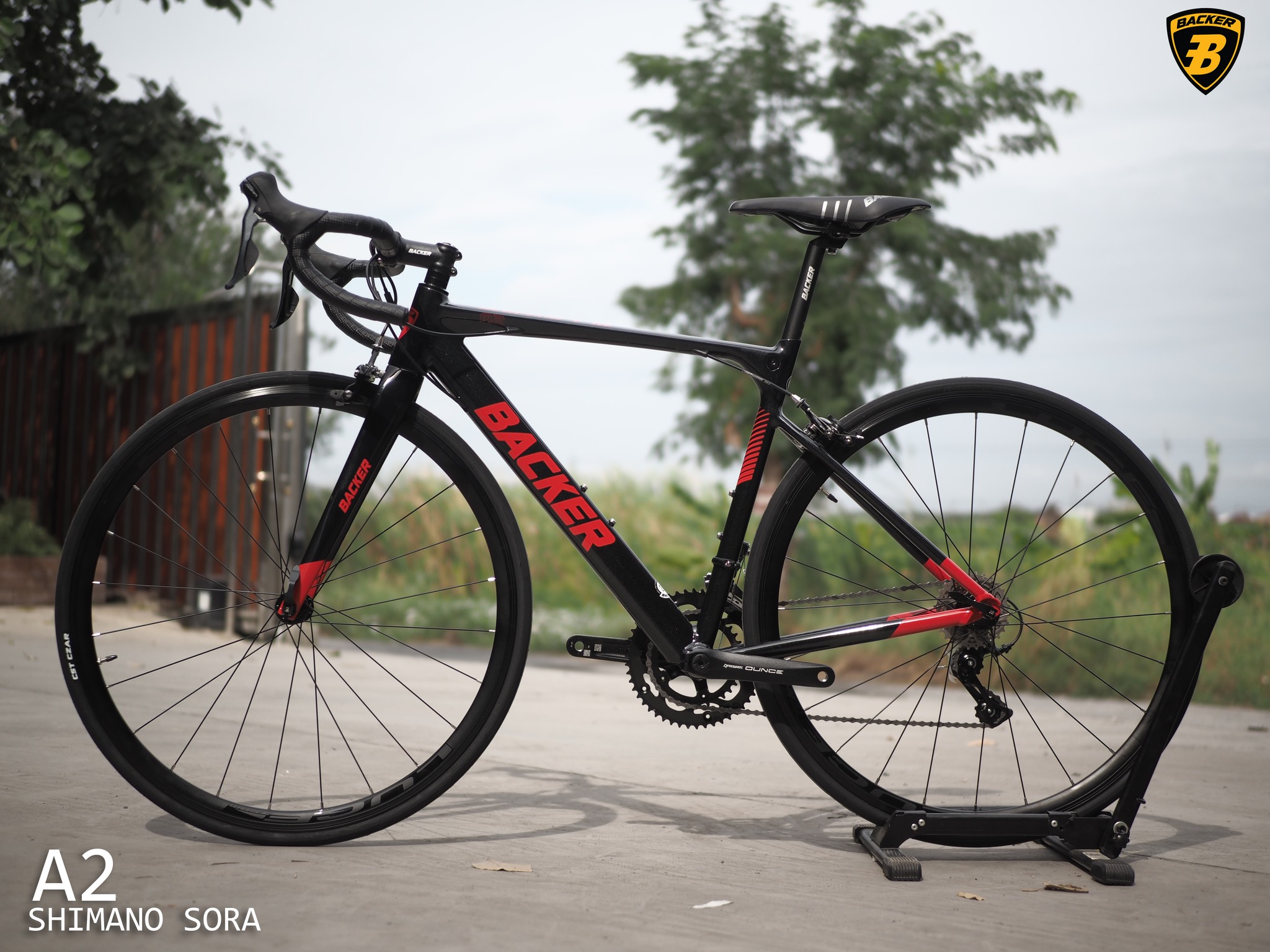 จักรยานเสือหมอบ BACKER A2 เกียร์ Shimano Sora 2*9 สปีด, เฟรมอลู ตะเกียบคาร์บอน ล้อ 700C ปี 2022