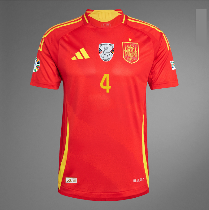 เสื้อทีมชาติสเปน 2024-2025 Authentic Home ทีมเหย้าเวอร์ชั่นนักเตะ NACHO 4 อาร์มยูโร 2024 ของแท้
