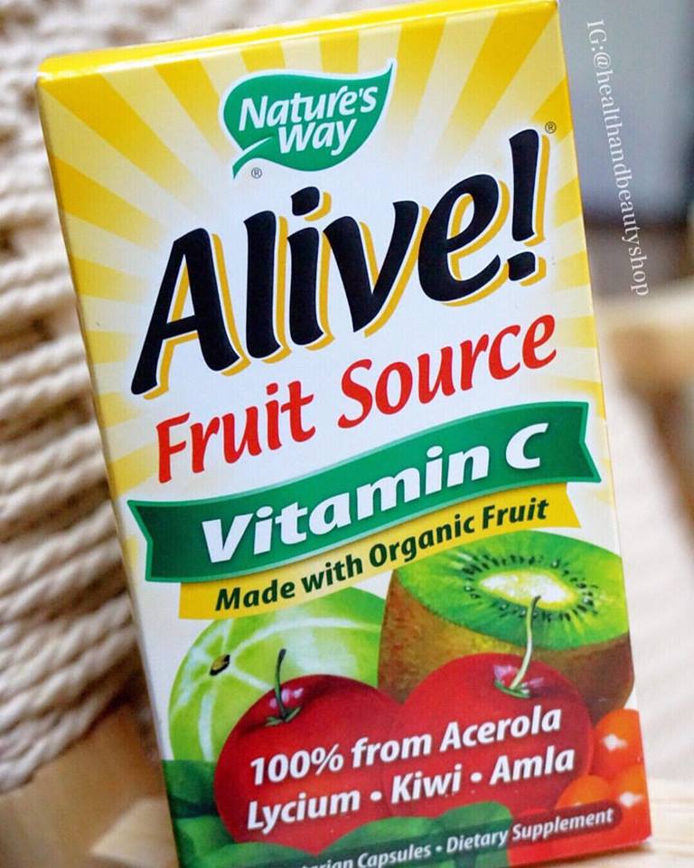 # วิตามินซีสำหรับผิว # Nature's Way, Alive! Vitamin C, 120 Vcaps