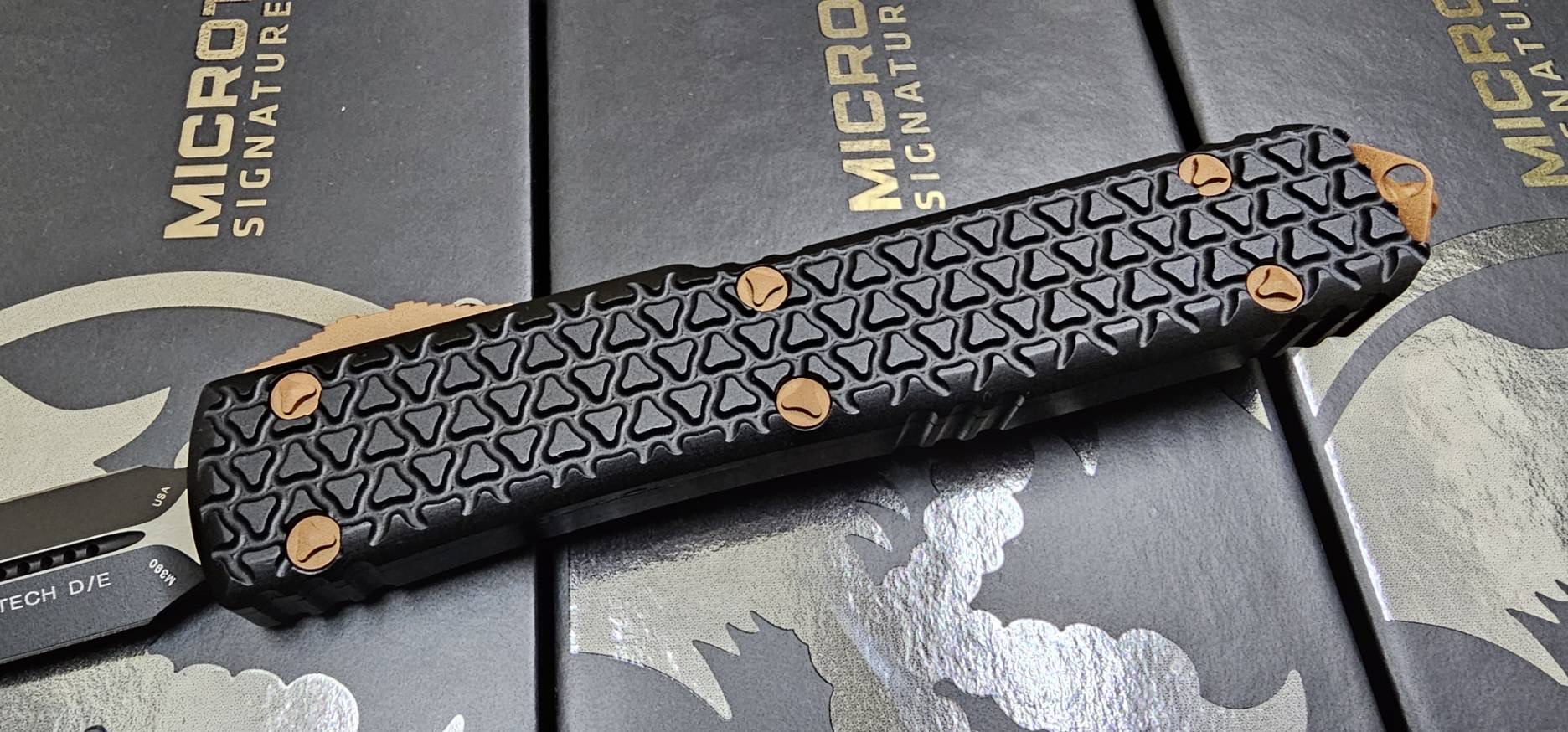 MICROTECH TRI-GRIP ULTRATECH "EKNIVES EKCLUSIVE" COPPER CERAKOTE OTF KNIFE 3.4" DAGGER