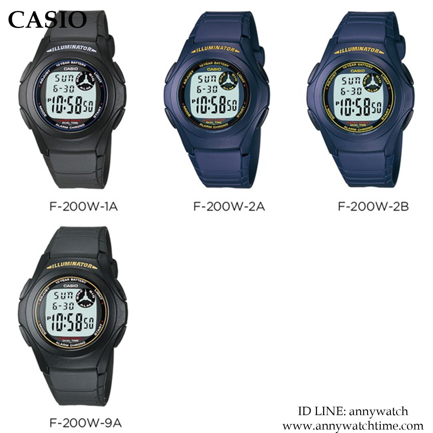 CASIO F-200W-2B