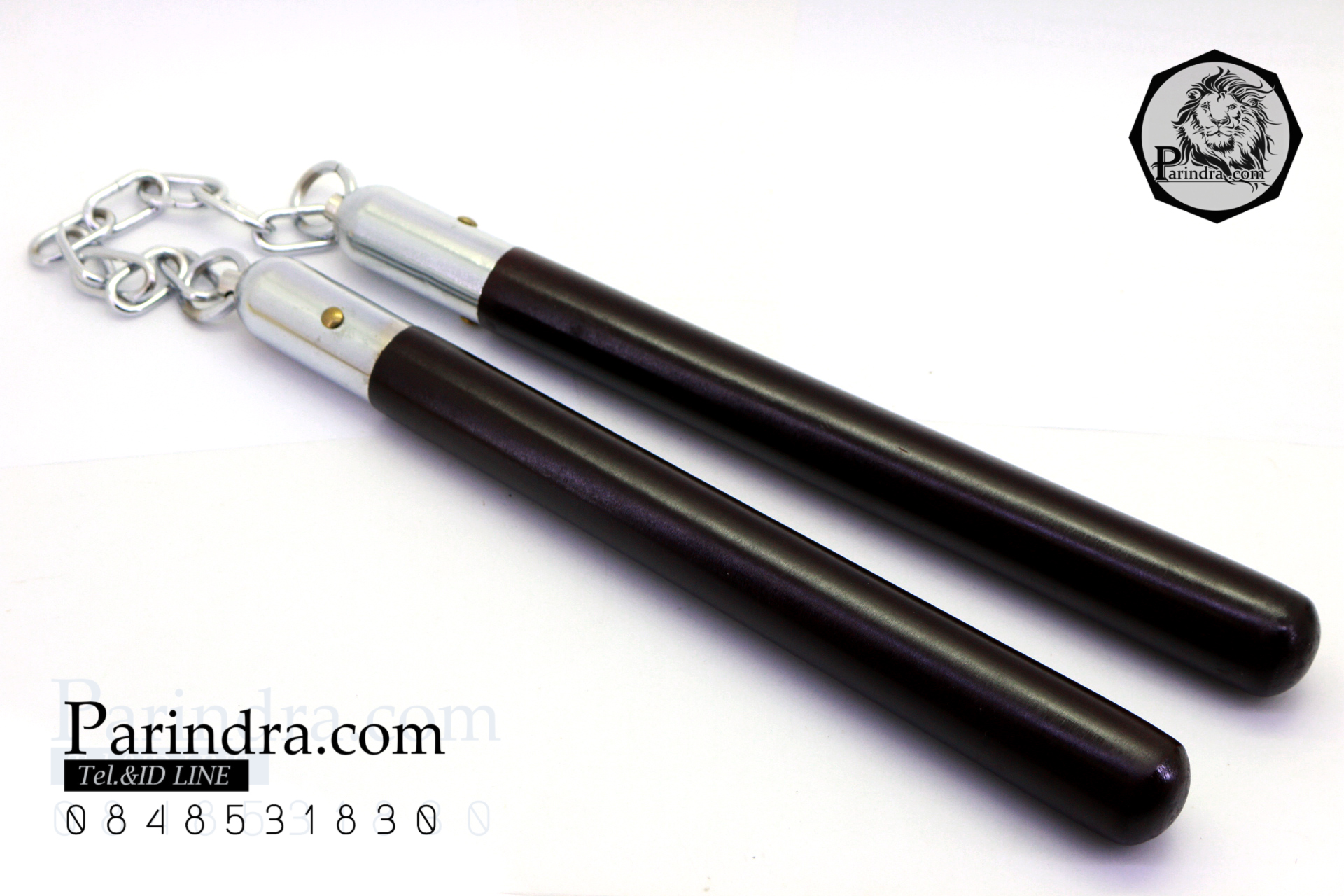 กระบองสองท่อน บรุซลี ด้ามไม้สีน้ำตาลอมแดง อุปกรณ์ป้องกันตัว