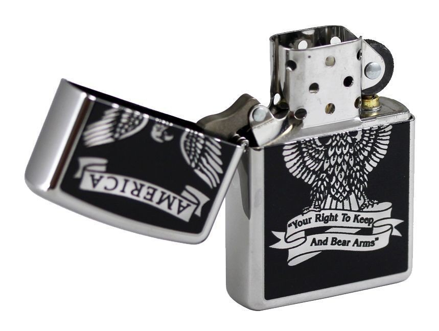 ไฟแช็ค Zippo แท้ " Zippo 28290, America-Right to Bear Arms" แท้นำเข้า 100%