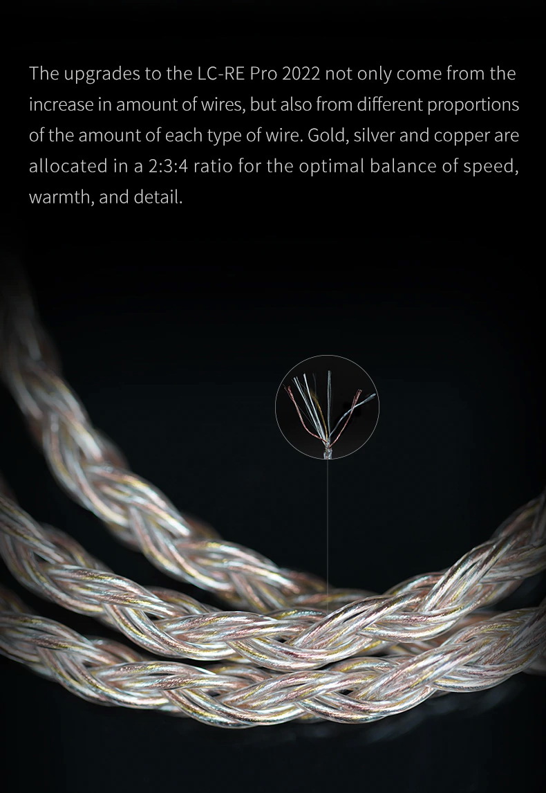 FiiO LC-RE Pro 2022 สายอัพเกรดหูฟังแบบ tri-metallic สามธาตุ ประกันศูนย์ไทย