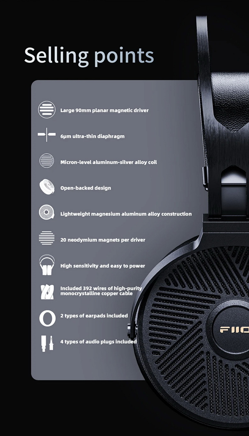 FiiO FT5 หูฟัง Headphones ไดรเวอร์ Planar 90 mm รองรับ Hi-Res ประกันศูนย์ไทย