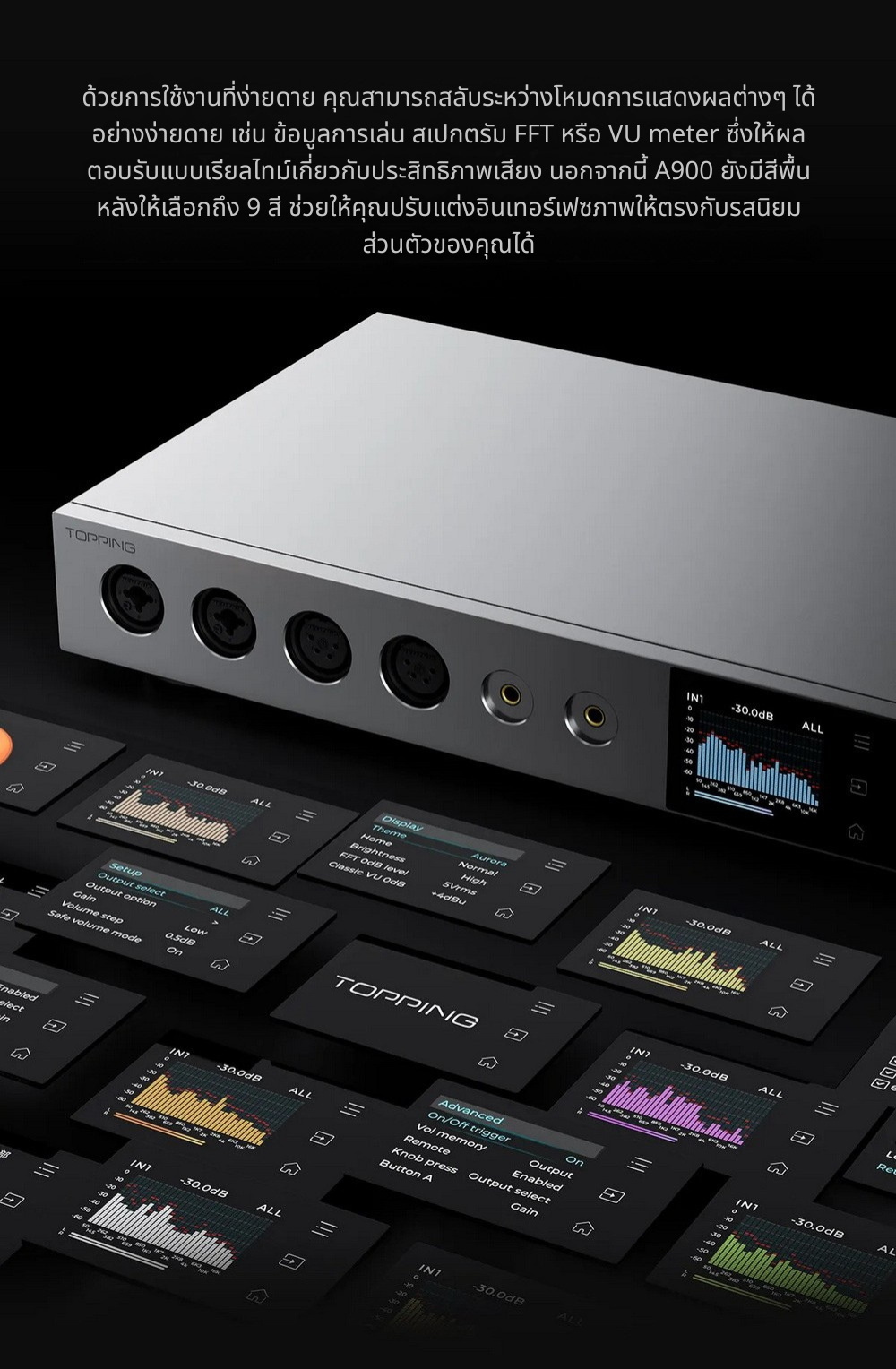 Topping A900 แอมป์หูฟังตั้งโต๊ะระดับสุดยอดเรือธง กำลังขับสูง เสียงแม่นยำ รองรับ Hi-Res ประกันศูนย์ไทย