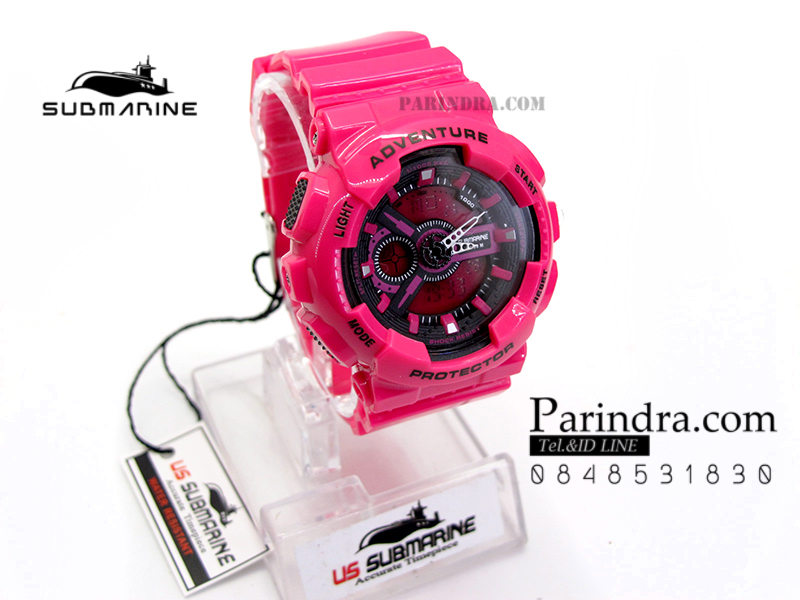 นาฬิกา US submarine Adventure Protector รุ่น TP3163L สีชมพูบานเย็น จอพื้นหลังชมพู