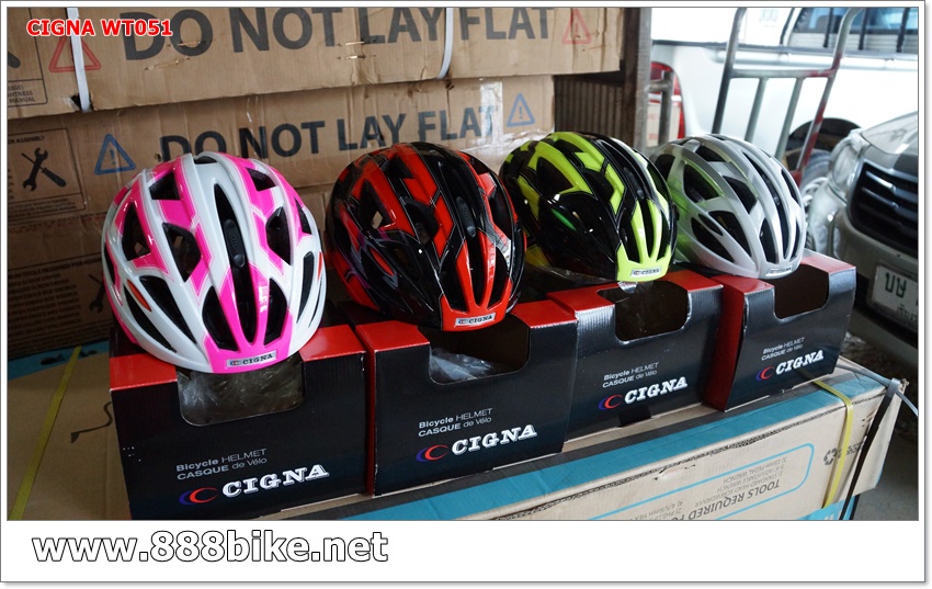 หมวกจักรยานมีแว่น CIGNA รุ่น WT051 งานอบ Inmold (มี1เลนส์) มีสีชมพู