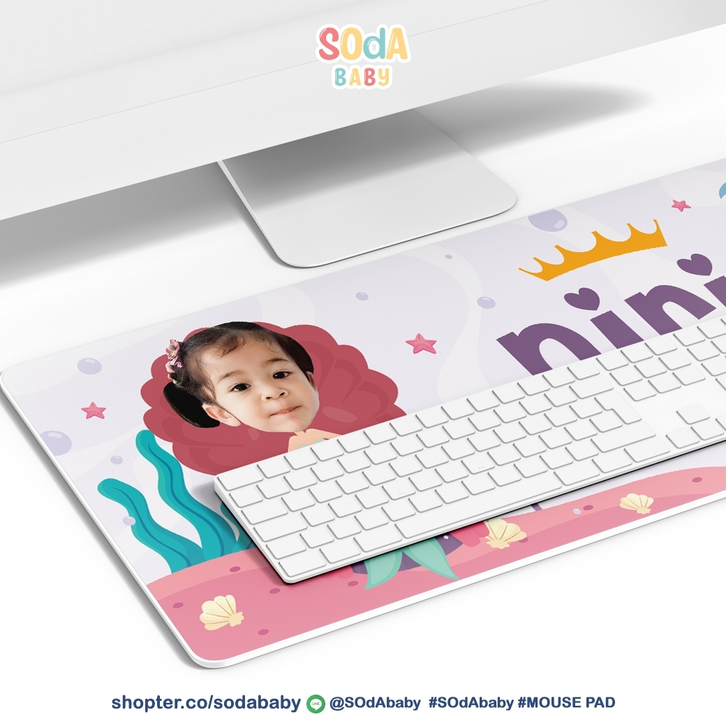 แผ่นรองเมาส์ Mouse Pad ⌨️ 📌ใส่ชื่อ+รูปถ่ายได้ Mermaid DPA00021 #SOdAbaby #SOdAPrintinG #SHOPTER