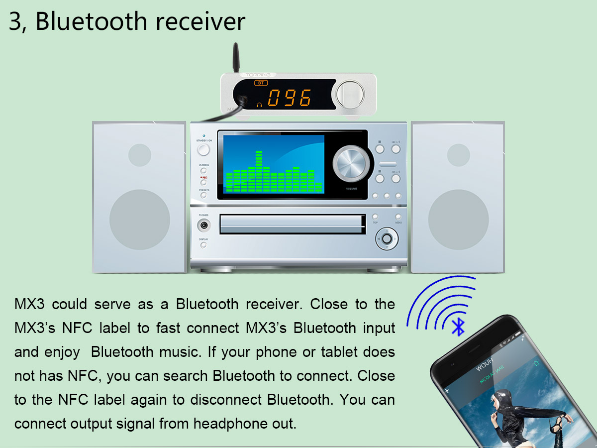 ขาย TOPPING MX3 DAC & Amp ตั้งโต้ะ รองรับ Bluetooth , NFC , Remote control , 24bit192KHz