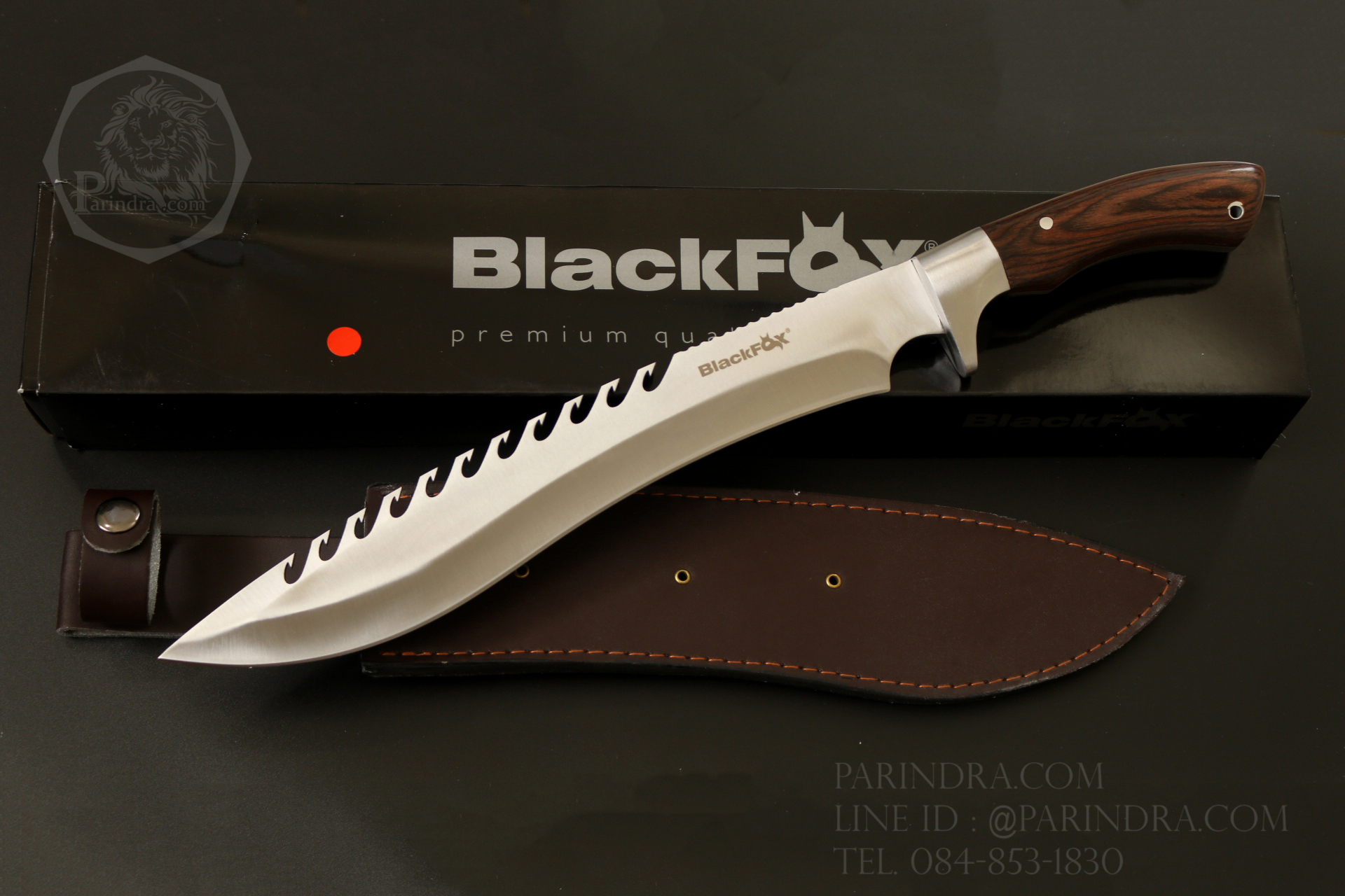 มีดใบตาย Blackfox Black FOX สันมีดหยัก ขนาด 17 นิ้ว มีดเดินป่าทรงกรูข่า Kukri