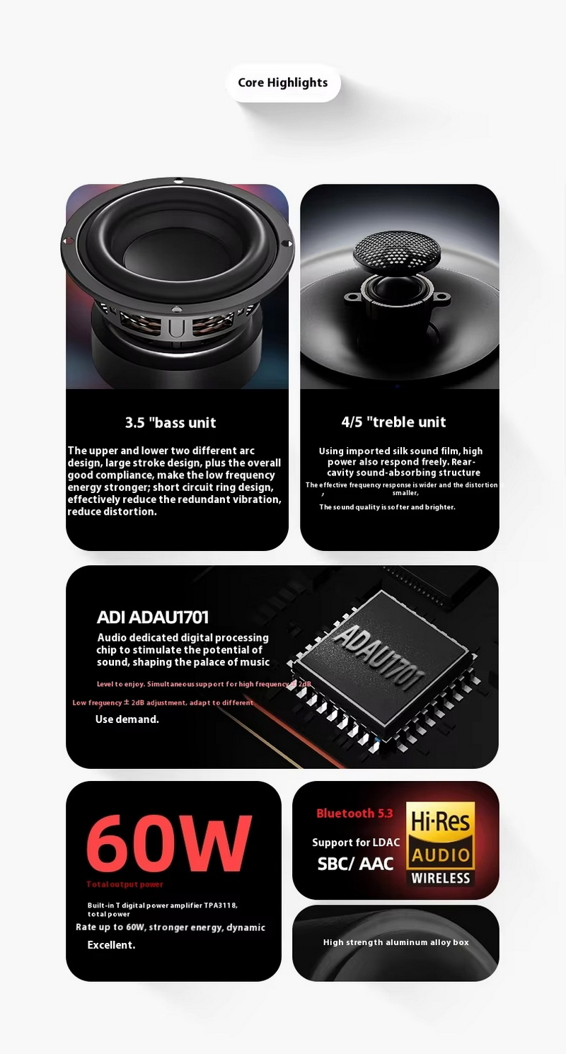 Shanling S0 ลำโพงมอนิเตอร์แบบแอคทีฟ ชิป ADI ADAU1701 รองรับ Bluetooth5.3 LDAC ประกันศูนย์ไทย