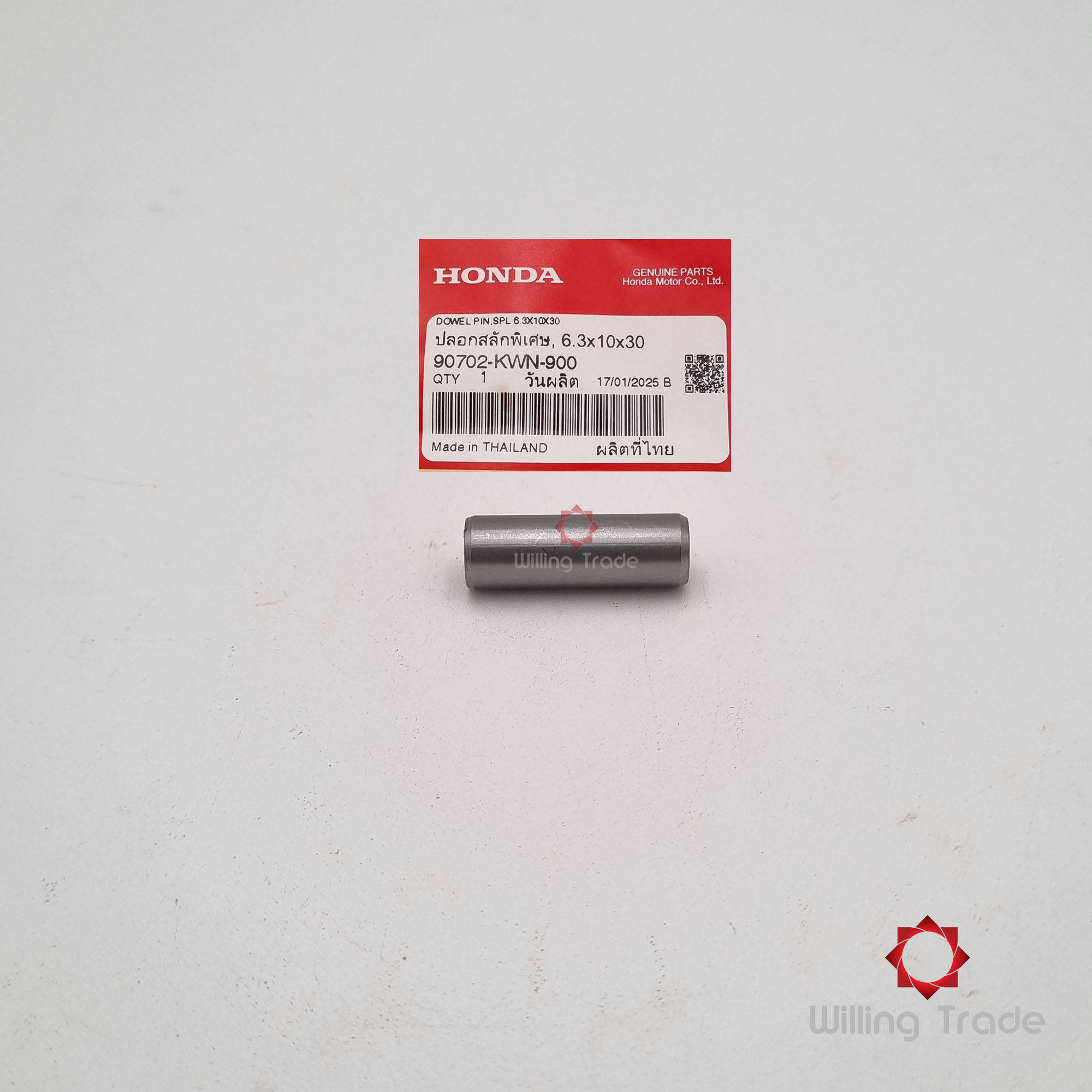 ปลอกสลักพิเศษ, 6.3x10x30 (WY201) HONDA: (90702-KWN-900) CLICK 150I แพ๊คละ 1 ชิ้น... [แท้ศูนย์ 100%] ... กลุ่มอะไหล่เรือนเครื่องยนต์ข้างขวา ... DOWEL PIN, SPECIAL, 6.3x10x30