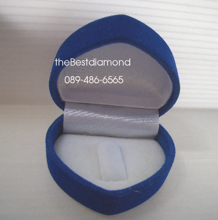 BOX-ring01-B+++ กล่องใส่แหวนกำมะหยี่+++ รูปหัวใจ สำหรับใส่แหวน 1 วง สีน้ำเงิน