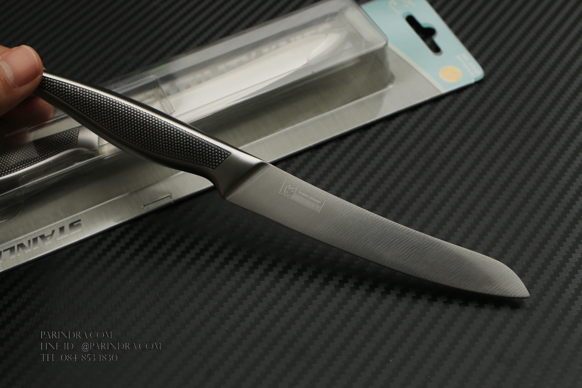 มีดทำครัว Rhino Brand Knife No.5512 ด้ามแสตนเลส ขนาดใบ 5 นิ้ว คมสุดๆ (ของแท้)