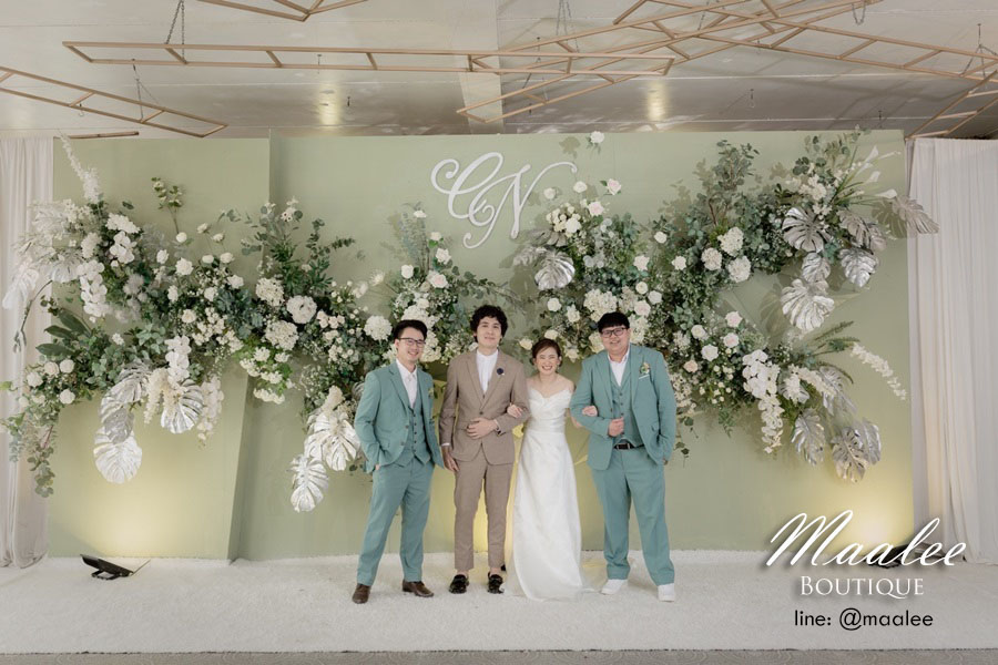 พร้อมเช่า เสื้อสูทชาย สีเขียวมิ้นต์เข้ม สีเขียวพาสเทล Dark Pastel Mint Green (พร้อมเสื้อกั๊ก)