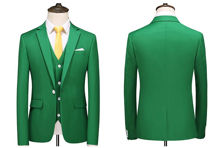 Pre-order ชุดสูทชาย สีเขียว สไตล์เกาหลี