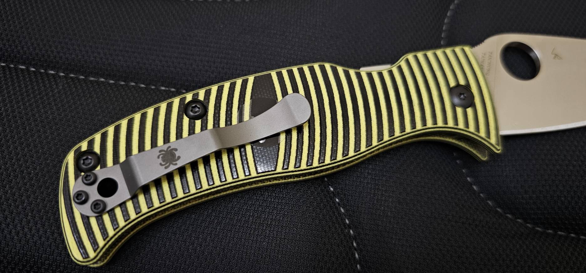 Spyderco Caribbean Compression Lock Knife Black/Yellow G-10 (Satin)