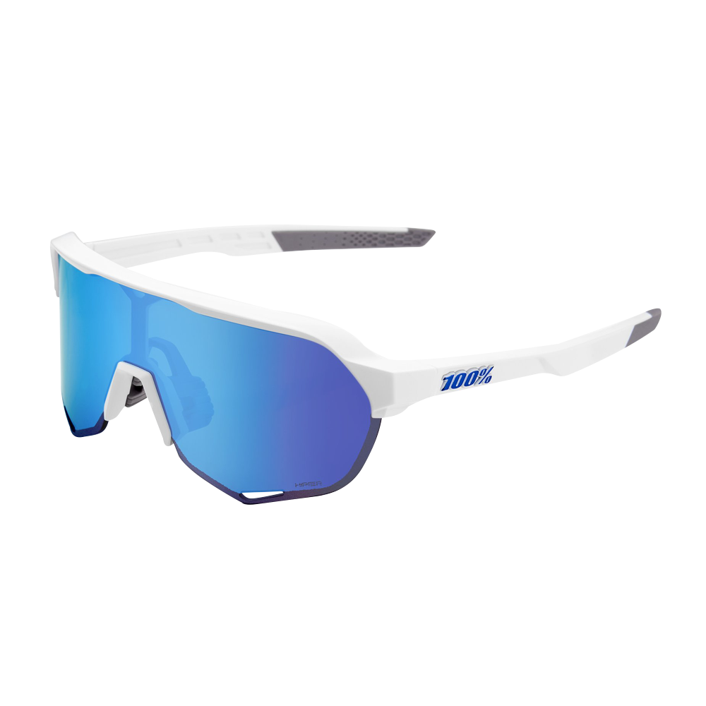 แว่นตา 100% S2® Matte White HiPER® Blue Multilayer Mirror Lens + เลนส์ใส