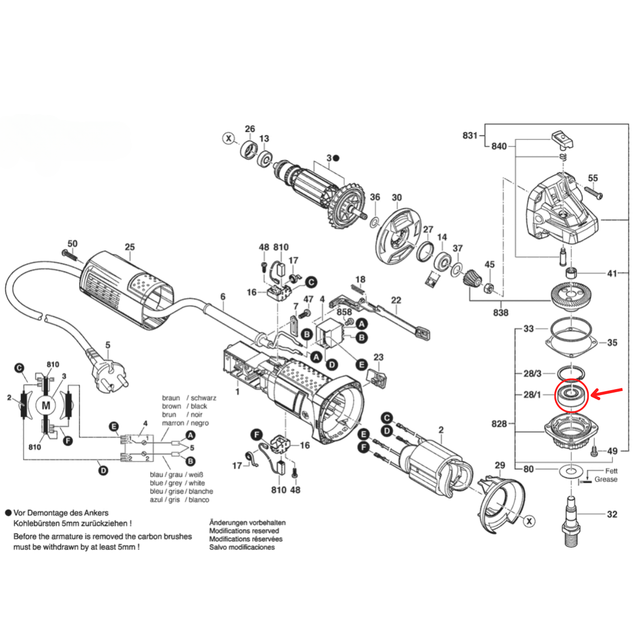 ลูกปืน เครื่องเจียร์ บอส BOSCH GWS900-100S [#28/1] P/N.1619P07440 (แท้)##