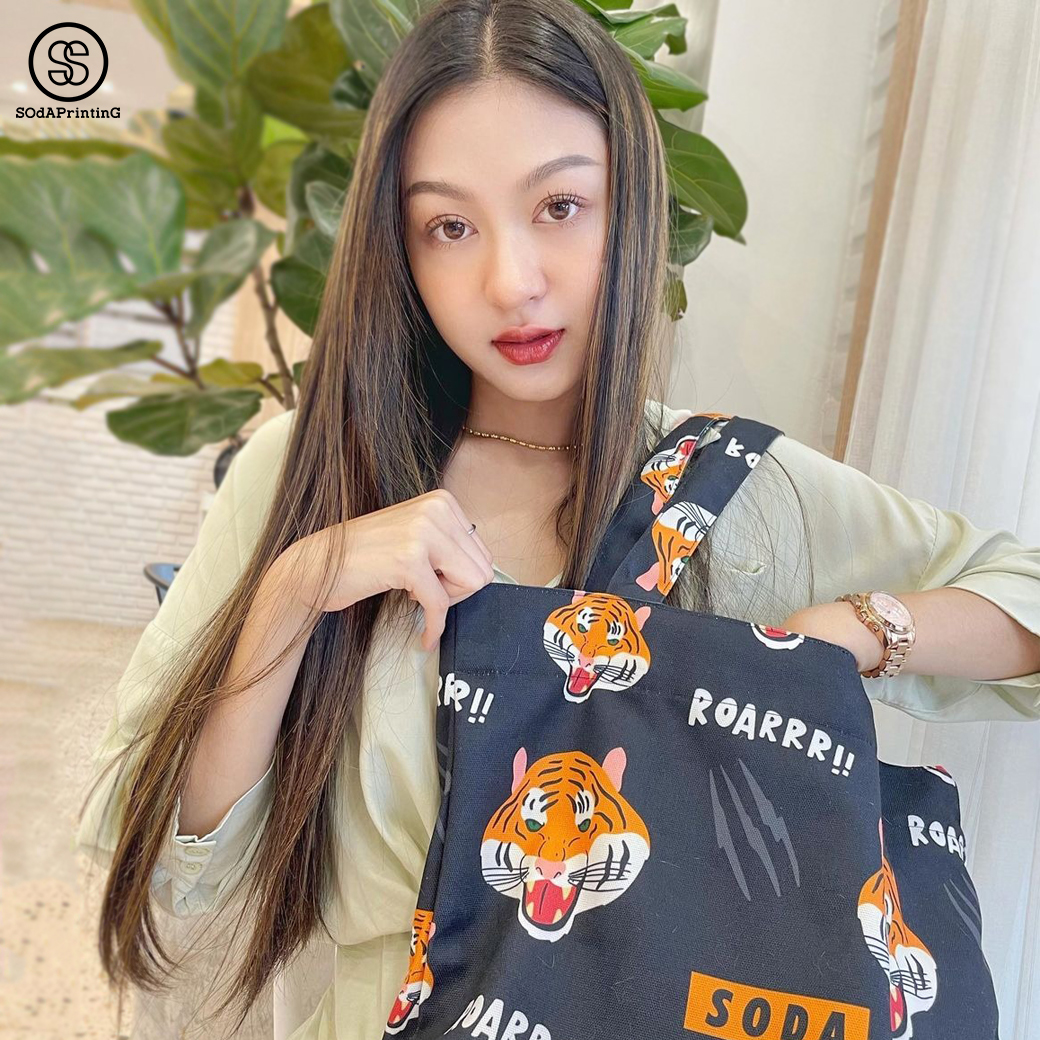 กระเป๋าผ้าแคนวาส พิมพ์ลาย SOdA Tiger TBA0028 #SOdABag #SOdAPrintinG #กระเป๋า #กระเป๋าผ้า