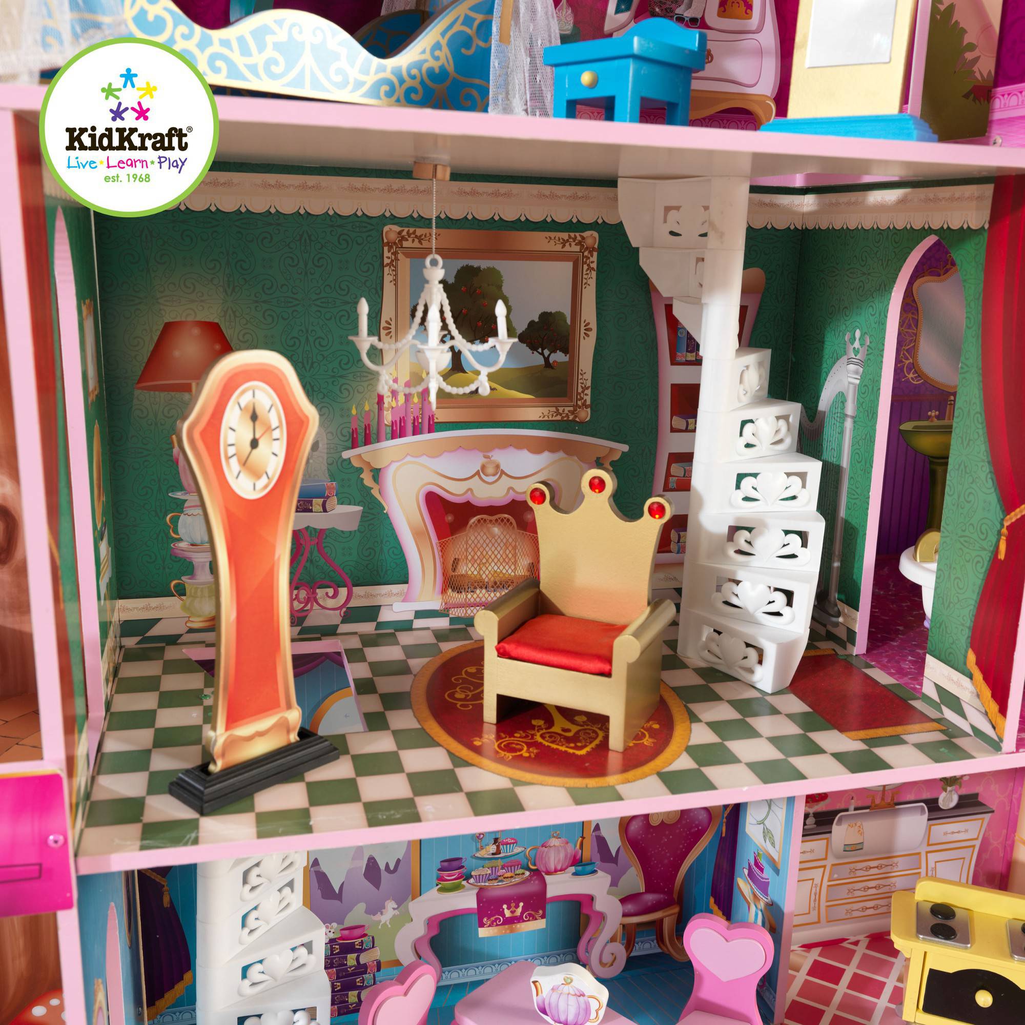 KidKraft Storybook Wooden Mansion with 14 Pieces of Furniture บ้านตุ๊กตาไม้ในหนังสือนิทาน มาพร้อมเฟอร์นิเจอร์ 14 ชิ้น ของเล่นยอดนิยมอันดับ1 เด็กหญิงในอเมริกา ไม่มีจำหน่ายในประเทศไทย นำเข้าจาก USA ของแท้ 100%