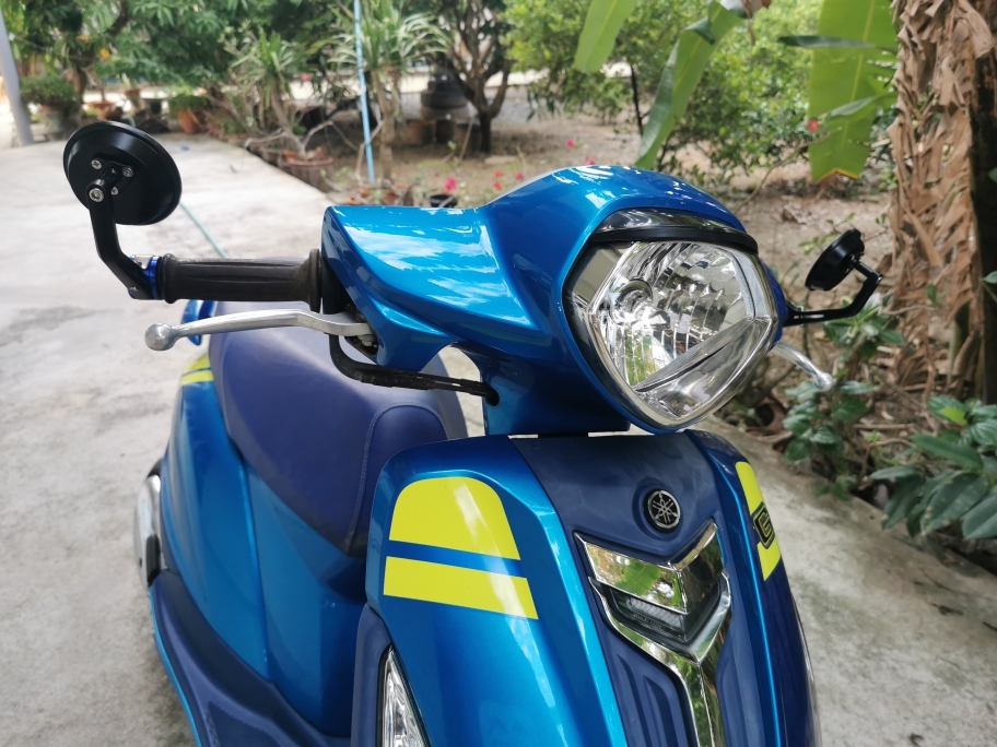 กระจกปลายแฮนด์ ทรงกลมมิเนียมทั้งชิ้น (ใส่ได้ทุกรุ่น) กระจกสีใสไม่หลอกตา+น็อต