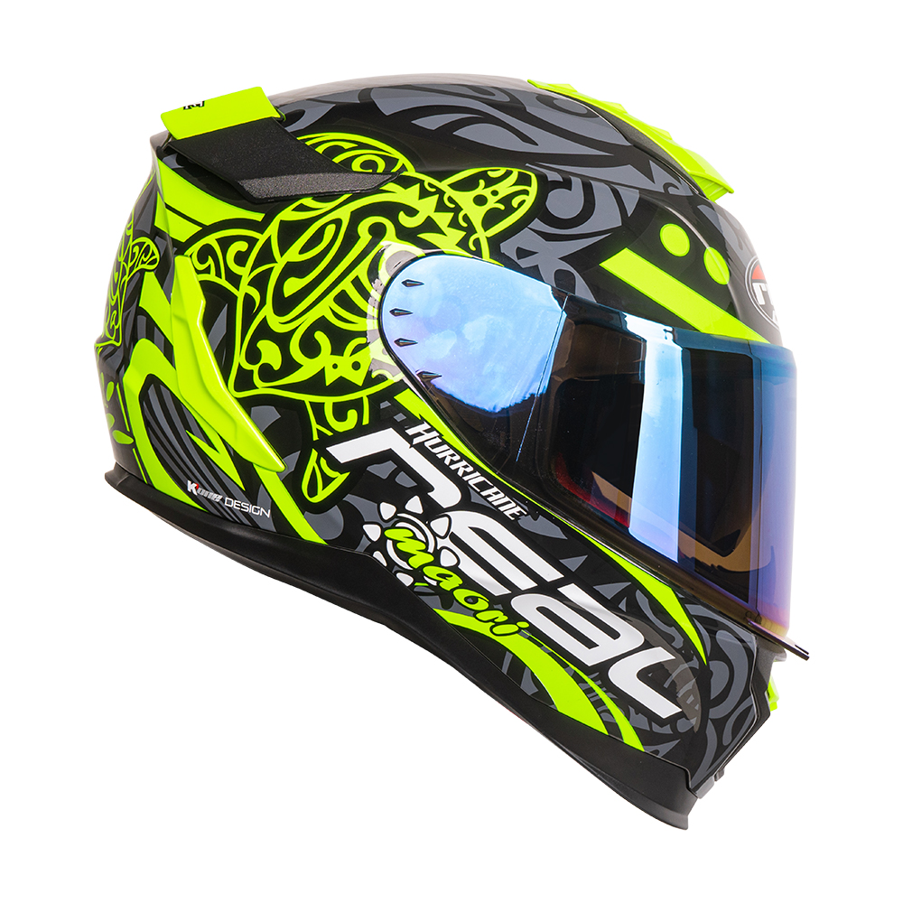 หมวกกันน็อคเต็มใบ หมวกกันน็อค Real Helmets รุ่น Hurricane Maori สีดำ-เหลือง