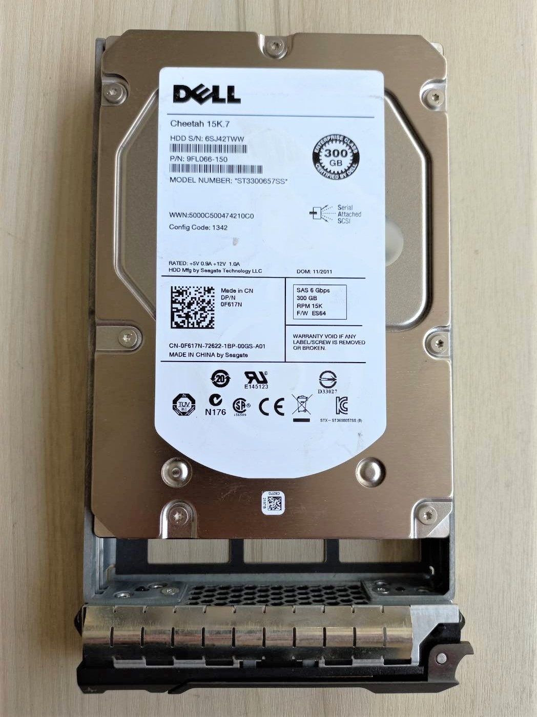 0F617N, F617N, ST3300657SS Dell 300GB 15K 6G 3.5″ SAS HDD HARD DRIVE 9FL066-150