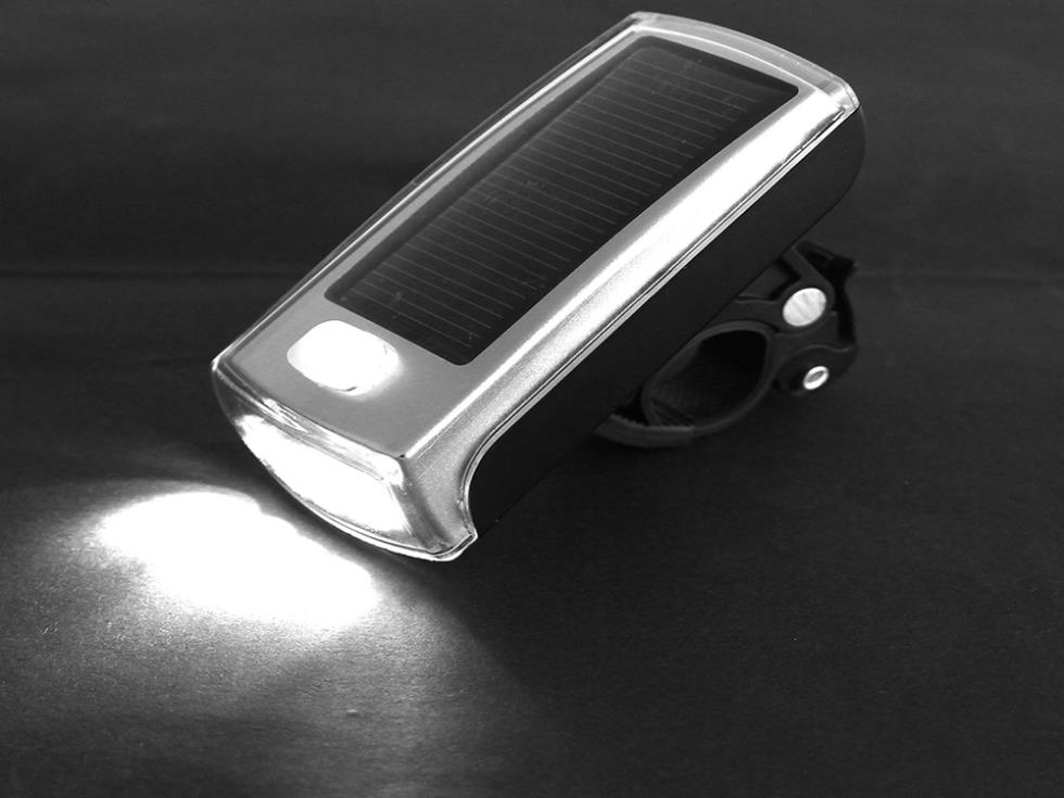 ไฟหน้าจักรยาน "XLight" SOLAR 4 LED (ชาร์จด้วยแสงอาทิตย์+USB) Front Light, XC-990