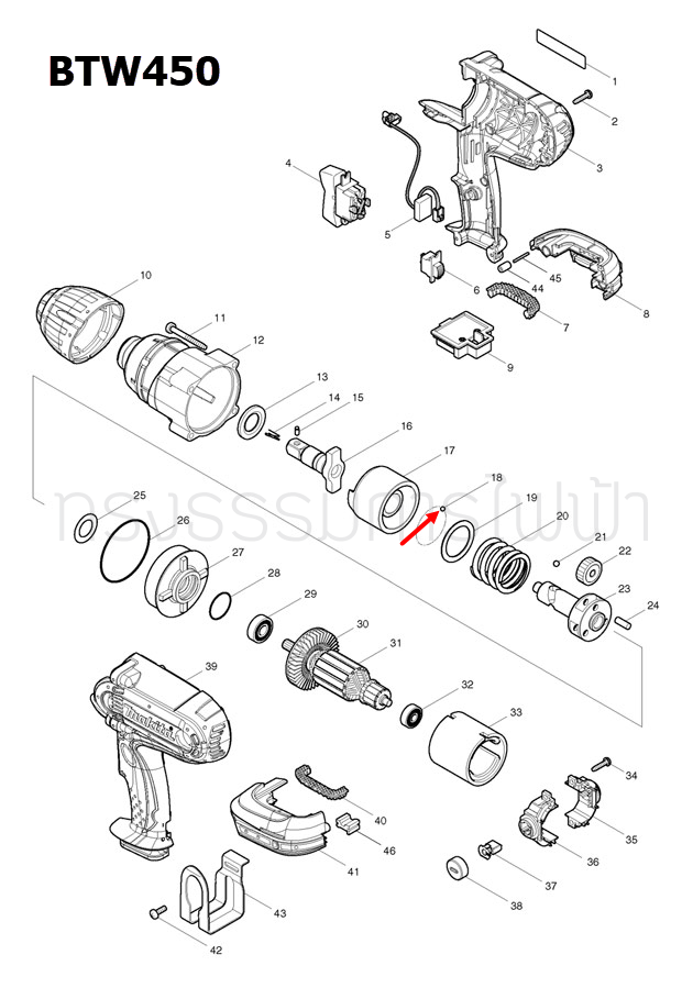 เม็ดลูกปืน 4.0 จิ๊กซอว์ Makita มากีต้า BTW450 [#18], 4324 [#6], 4329 [#8], 5007N, 5007NF [#79], 6905B [#4], 6905H [#7] Pn.216008-6 (แท้) ##