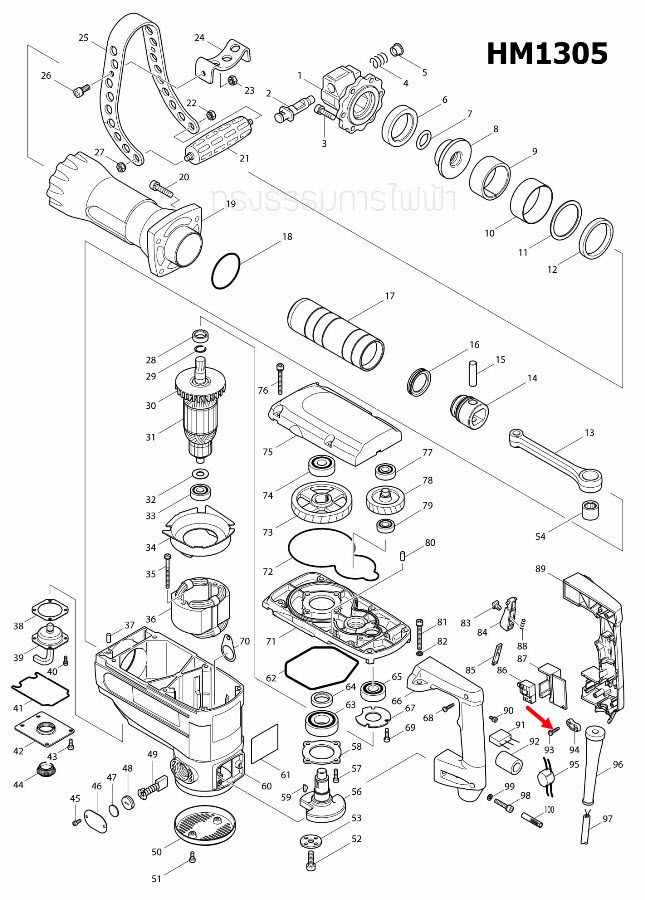 TAPPING SCREW 4X18 มากีต้า Makita DHP458, HM1305, HM1306, HM1307C, BTW450, 2414, BO3700, 4350CT, 6501 Pn.265995-6 (แท้) ##