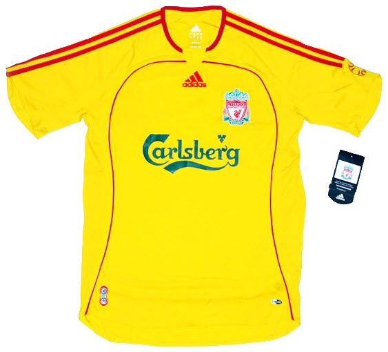 เสื้อลิเวอร์พูล 2006-07 เสื้อทีมเยือนยูโรเปี้ยนพิมพ์ HYYPIA 4 ของแท้ ใหม่ป้ายห้อย Size XL
