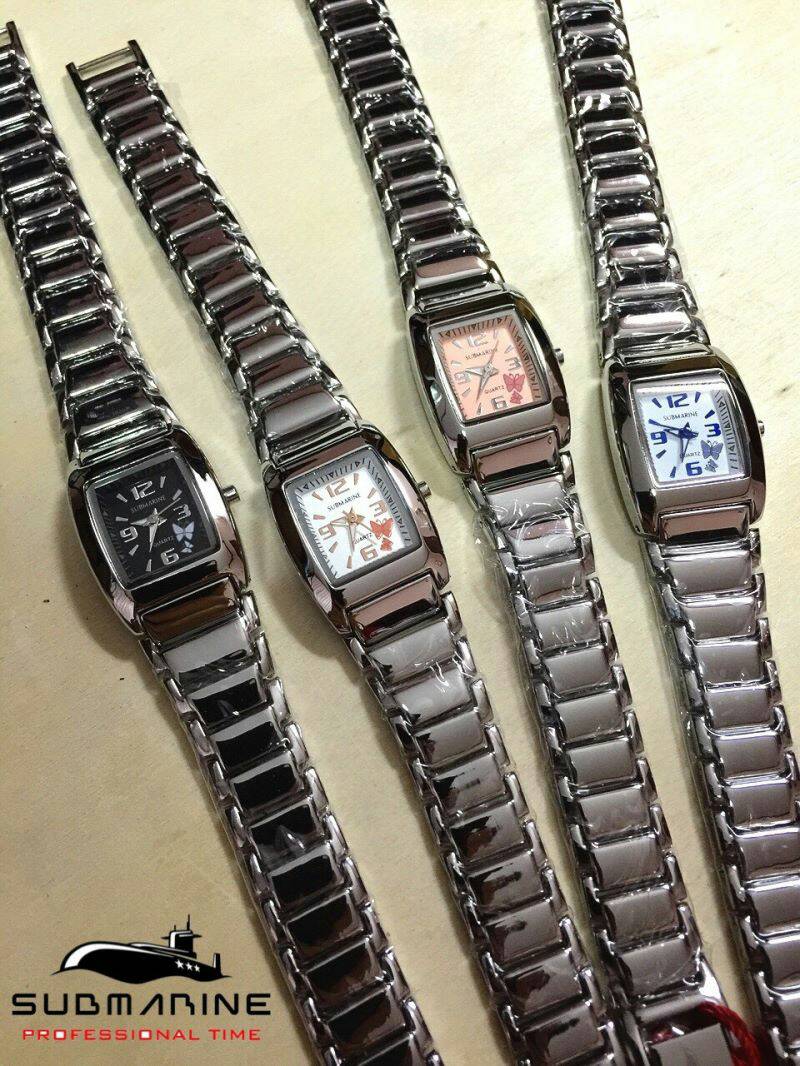 นาฬิกา U.S. submarine รุ่น J042L หน้าปัดขาว ลายผีเสื้อฟ้า